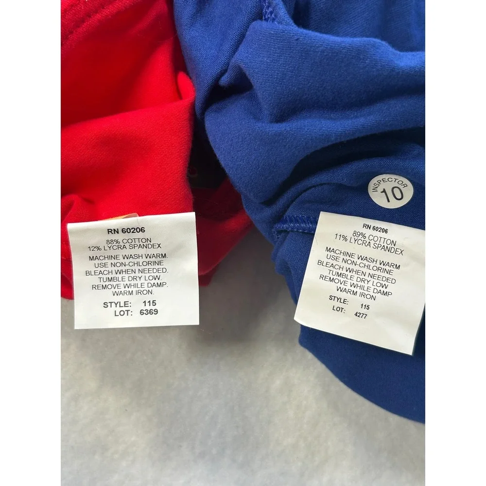 Body Wrappers Kids Tank Leotard 2 Pack Red Blue Style 115 Cotton Lycra Size 6X-7
